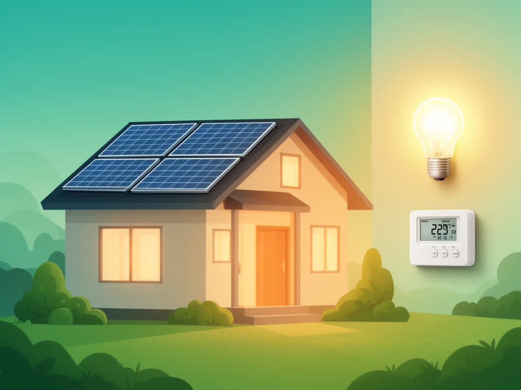 Maison économe en énergie avec panneaux solaires